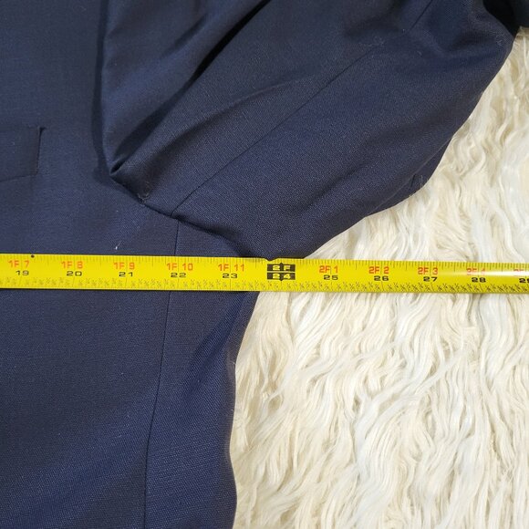 Ryan Seacrest Distinction Mens100% Wool Navy Blazer - Size 46R - Picture 9 of 14